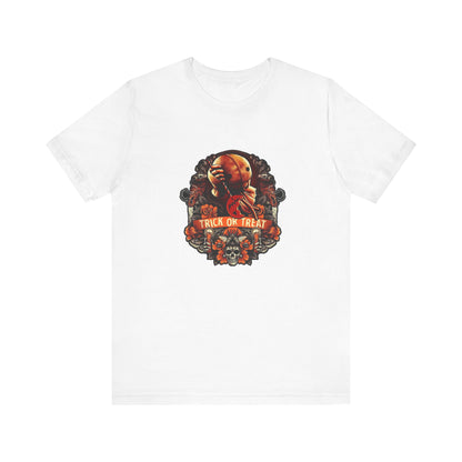 Halloween Trick or Treat T-Shirt, Unisex Jersey Short Sleeve Tee