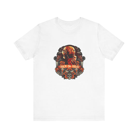 Halloween Trick or Treat T-Shirt, Unisex Jersey Short Sleeve Tee
