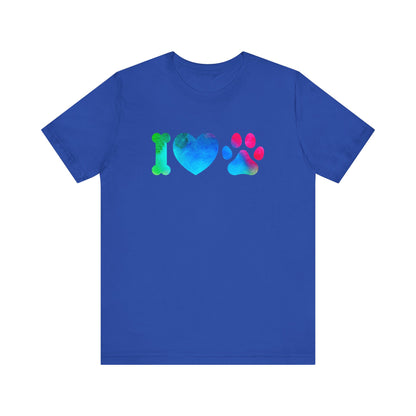 I love Paws,Jersey Short Sleeve Tee