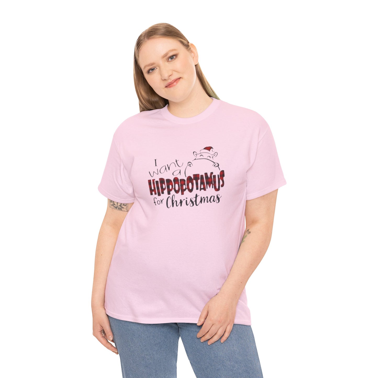 I Want a Hippopotamus for Christmas Heavy Cotton Tee