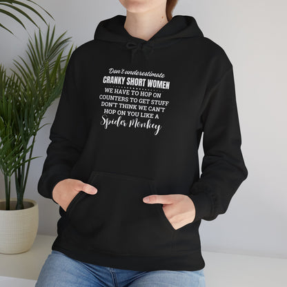 Don't Underestimate Cranky Short Women, Heavy Blend™ Hooded Sweatshirt