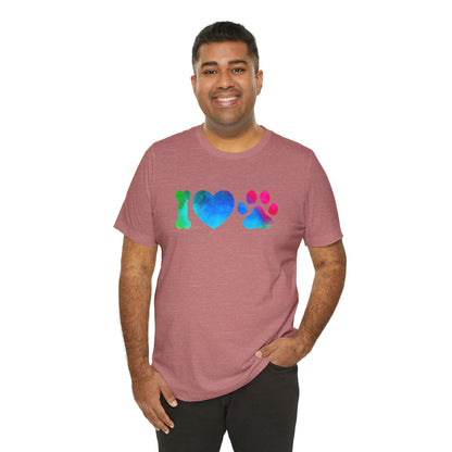 I love Paws,Jersey Short Sleeve Tee