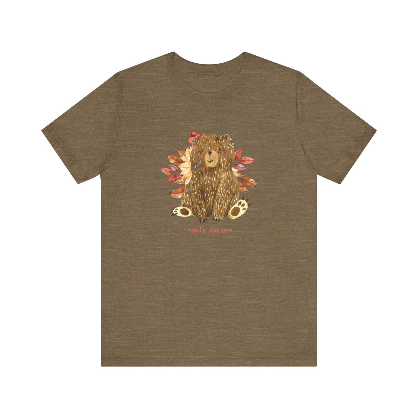 Hello Autumn Bear Jersey Short Sleeve Tee