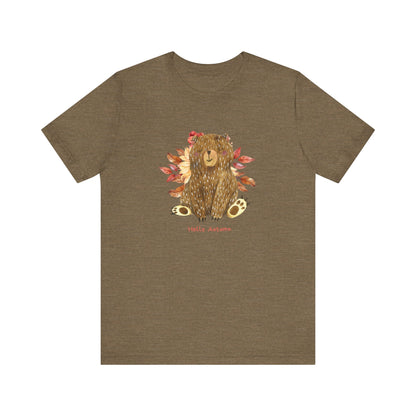 Hello Autumn Bear Jersey Short Sleeve Tee
