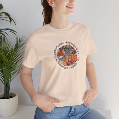 Happy Fall Pumpkin T-Shirt, Jersey Short Sleeve Tee