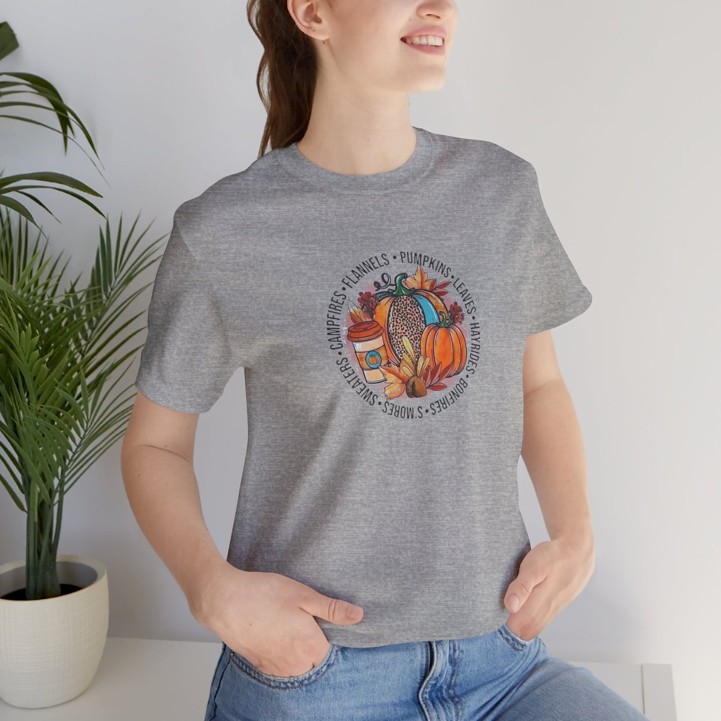Happy Fall Pumpkin T-Shirt, Jersey Short Sleeve Tee