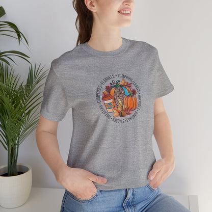 Happy Fall Pumpkin T-Shirt, Jersey Short Sleeve Tee