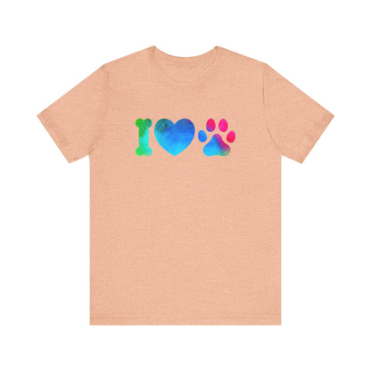 I love Paws,Jersey Short Sleeve Tee