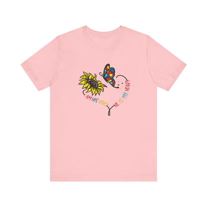 I Am His Voice, He Is My Heart Autism Shirt, Jersey Short Sleeve Tee