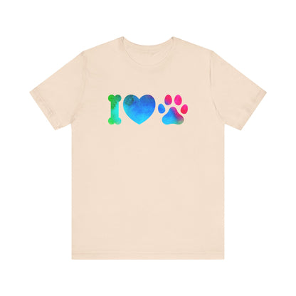 I love Paws,Jersey Short Sleeve Tee
