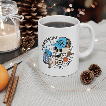 Surrounded By Balls Ceramic Mug 11oz