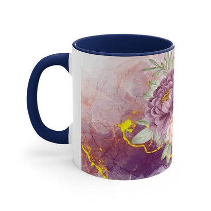 Purple and Pink Electric Flowers, Accent Coffee Mug, 11oz