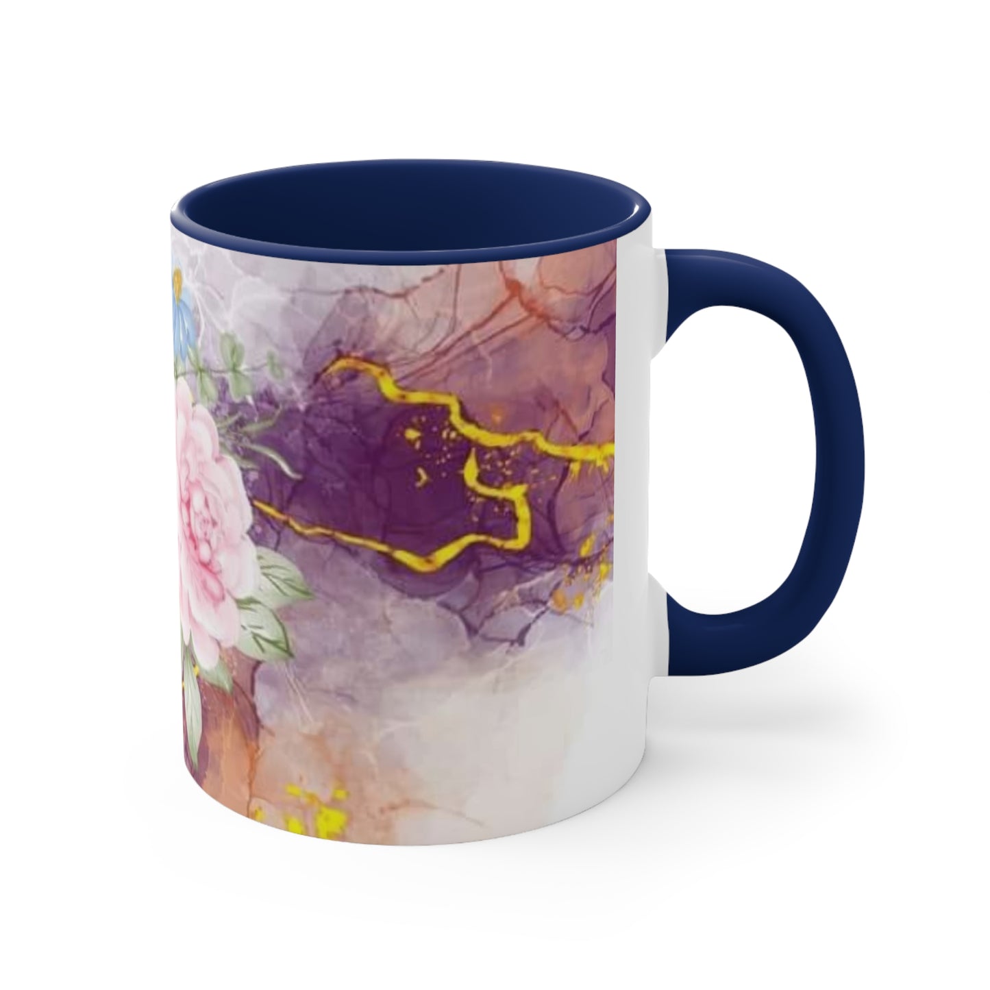 Purple and Pink Electric Flowers, Accent Coffee Mug, 11oz