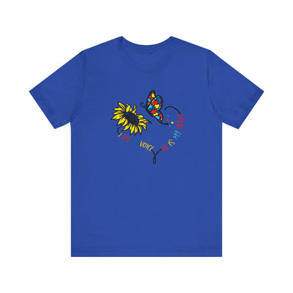 I Am His Voice, He Is My Heart Autism Shirt, Jersey Short Sleeve Tee