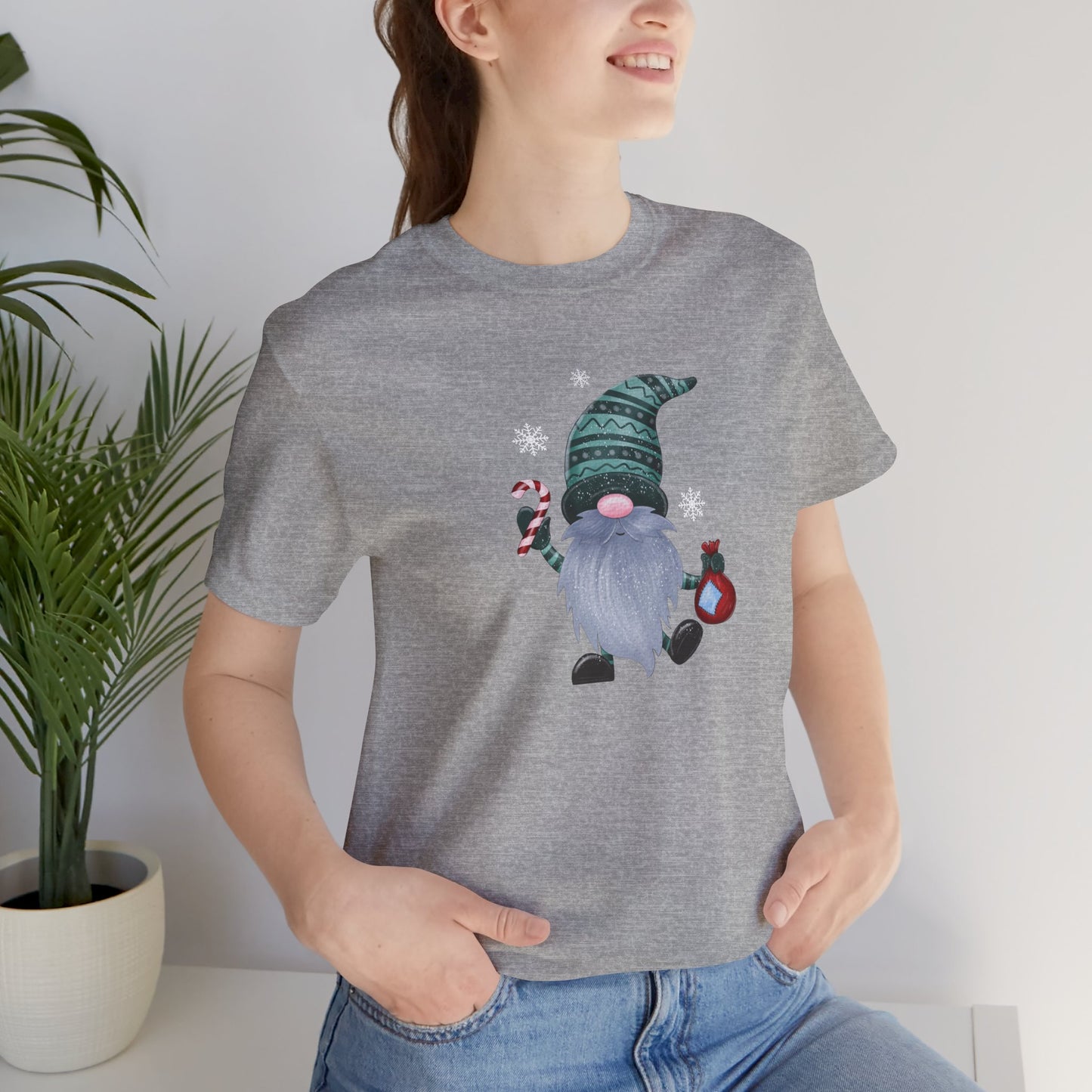 Happy Holidays, Party Gnome, Jersey Short Sleeve Tee
