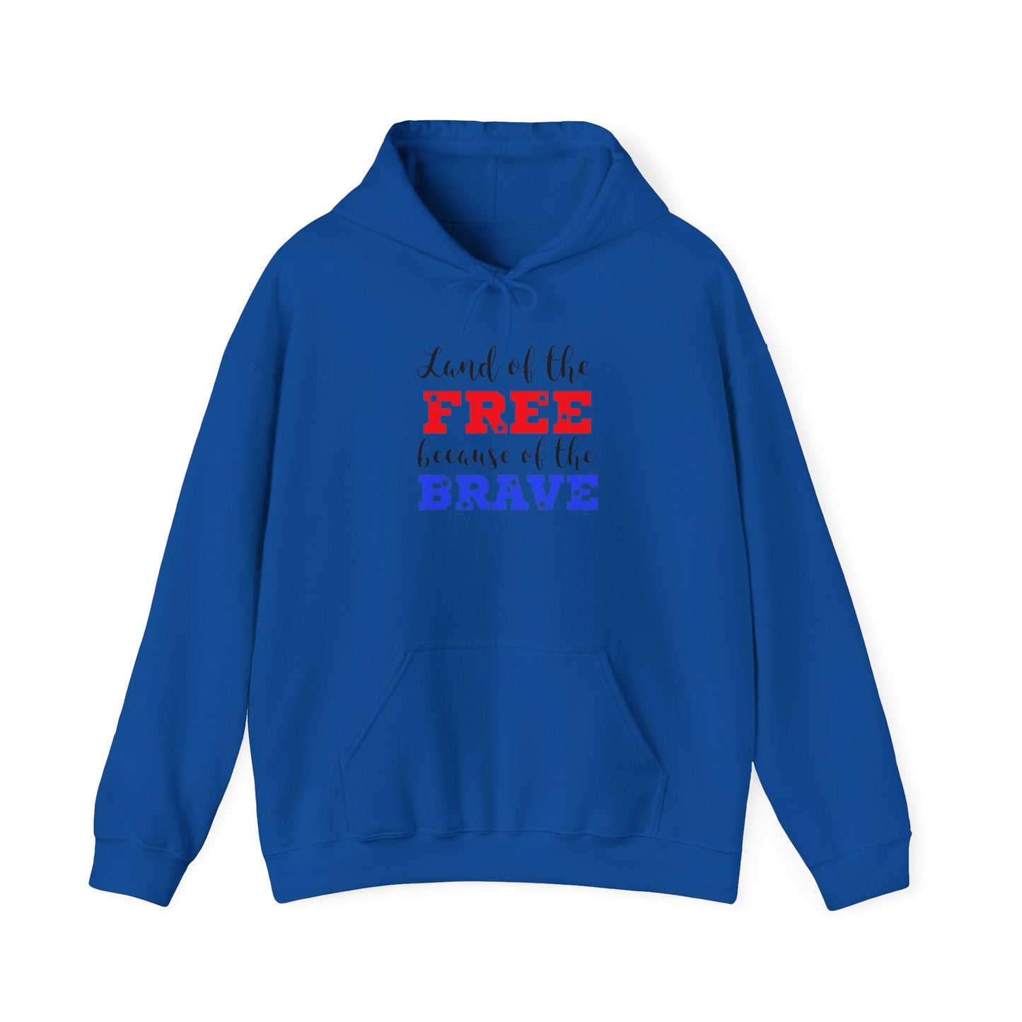 Land of The Free Because of the Brave hoodie, Heavy Blend™ Hooded Sweatshirt
