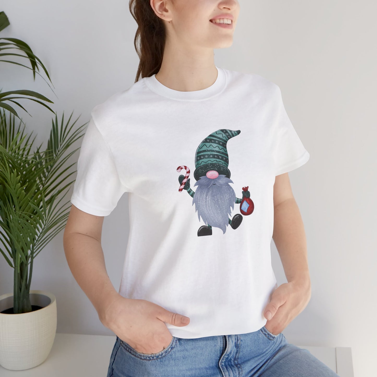 Happy Holidays, Party Gnome, Jersey Short Sleeve Tee