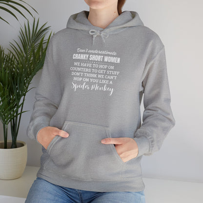 Don't Underestimate Cranky Short Women, Heavy Blend™ Hooded Sweatshirt