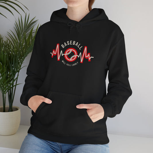 Baseball Mom Will Yell Loudly hoodie Heavy Blend™ Hooded Sweatshirt