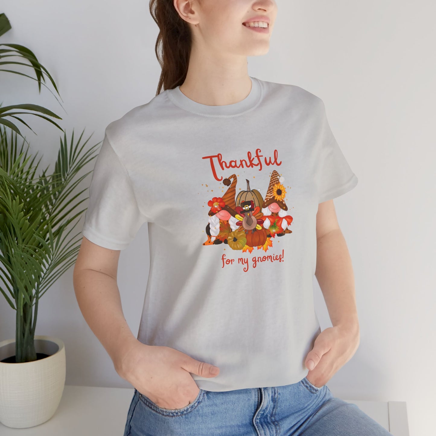 Thankful For My Gnomies, Jersey Short Sleeve Tee