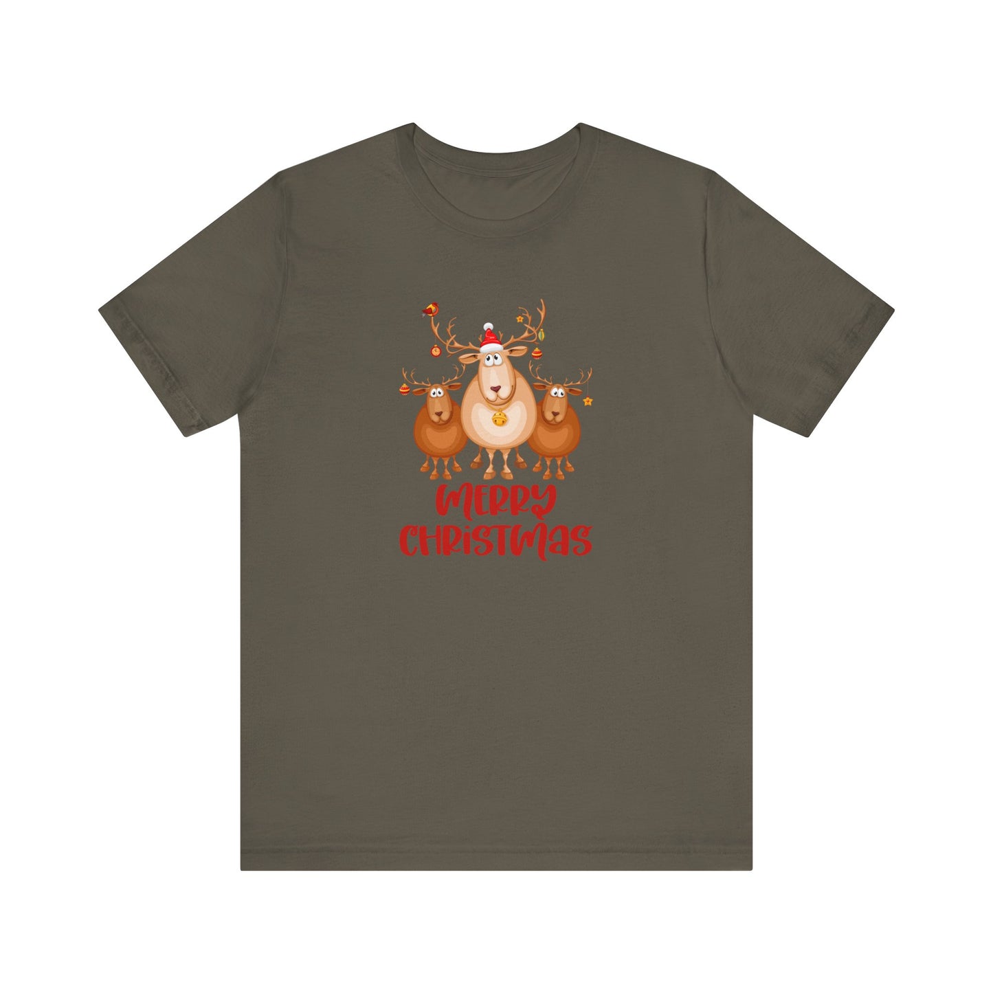 Merry Christmas Deer, Jersey Short Sleeve Tee