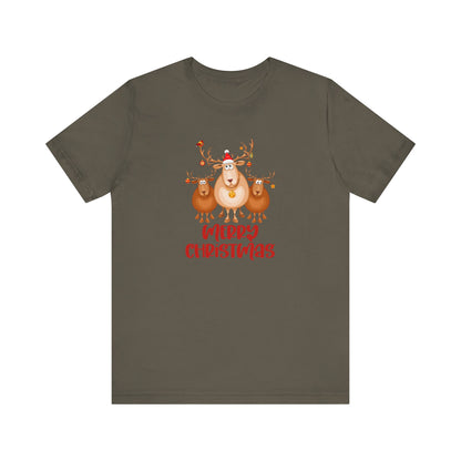Merry Christmas Deer, Jersey Short Sleeve Tee