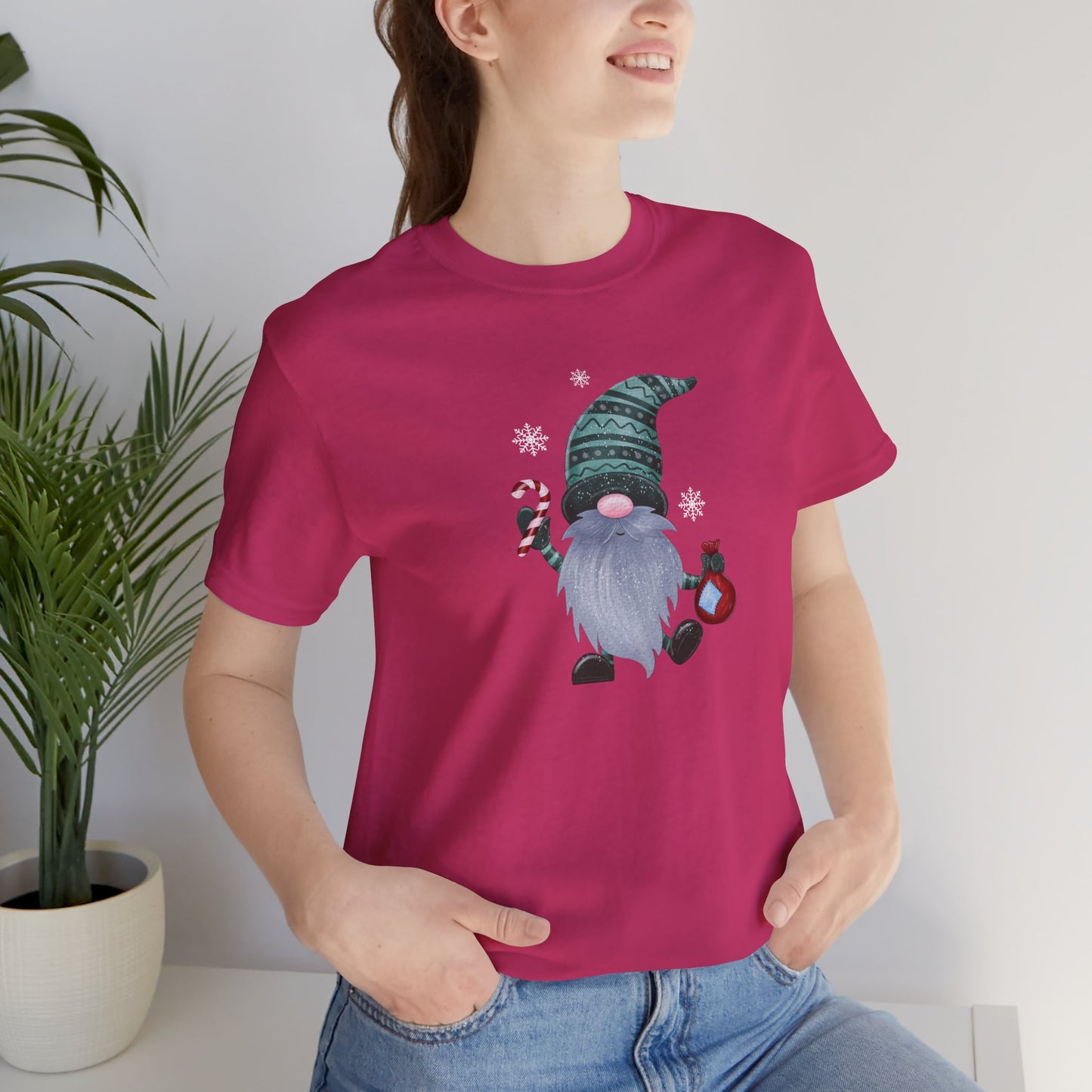 Happy Holidays, Party Gnome, Jersey Short Sleeve Tee