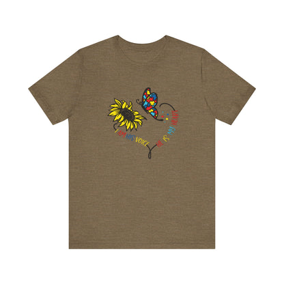I Am His Voice, He Is My Heart Autism Shirt, Jersey Short Sleeve Tee