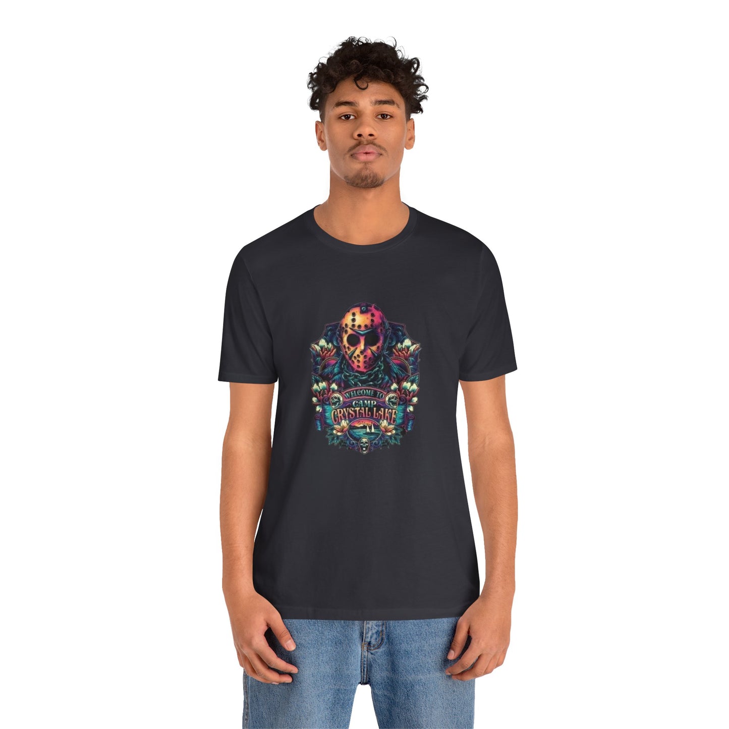 Welcome to Camp Crystal Lake Halloween T-Shirt, Unisex Jersey Short Sleeve Tee