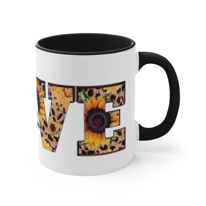 Sunflower Love, Accent Coffee Mug, 11oz