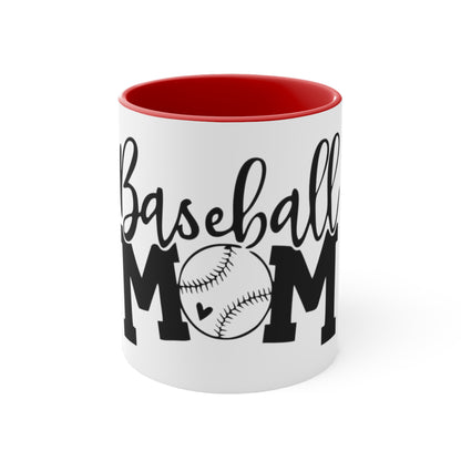 Baseball Mom, Accent Coffee Mug, 11oz