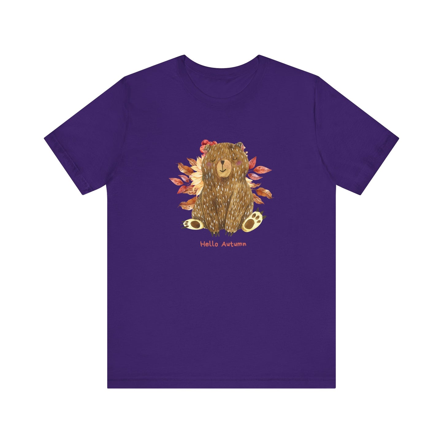 Hello Autumn Bear Jersey Short Sleeve Tee