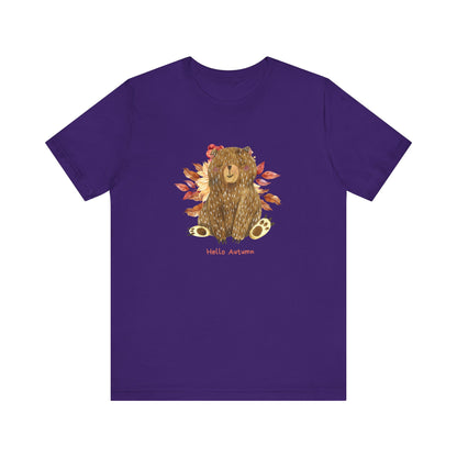 Hello Autumn Bear Jersey Short Sleeve Tee