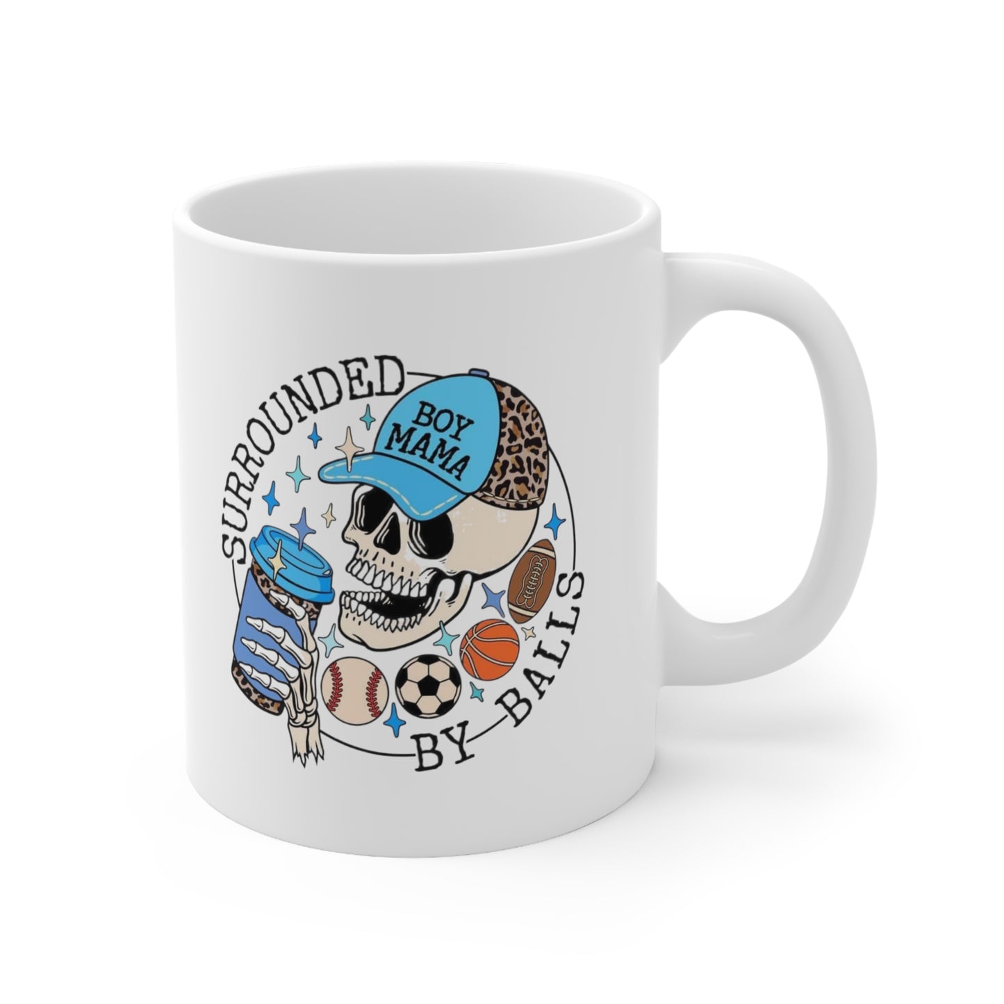 Surrounded By Balls Ceramic Mug 11oz
