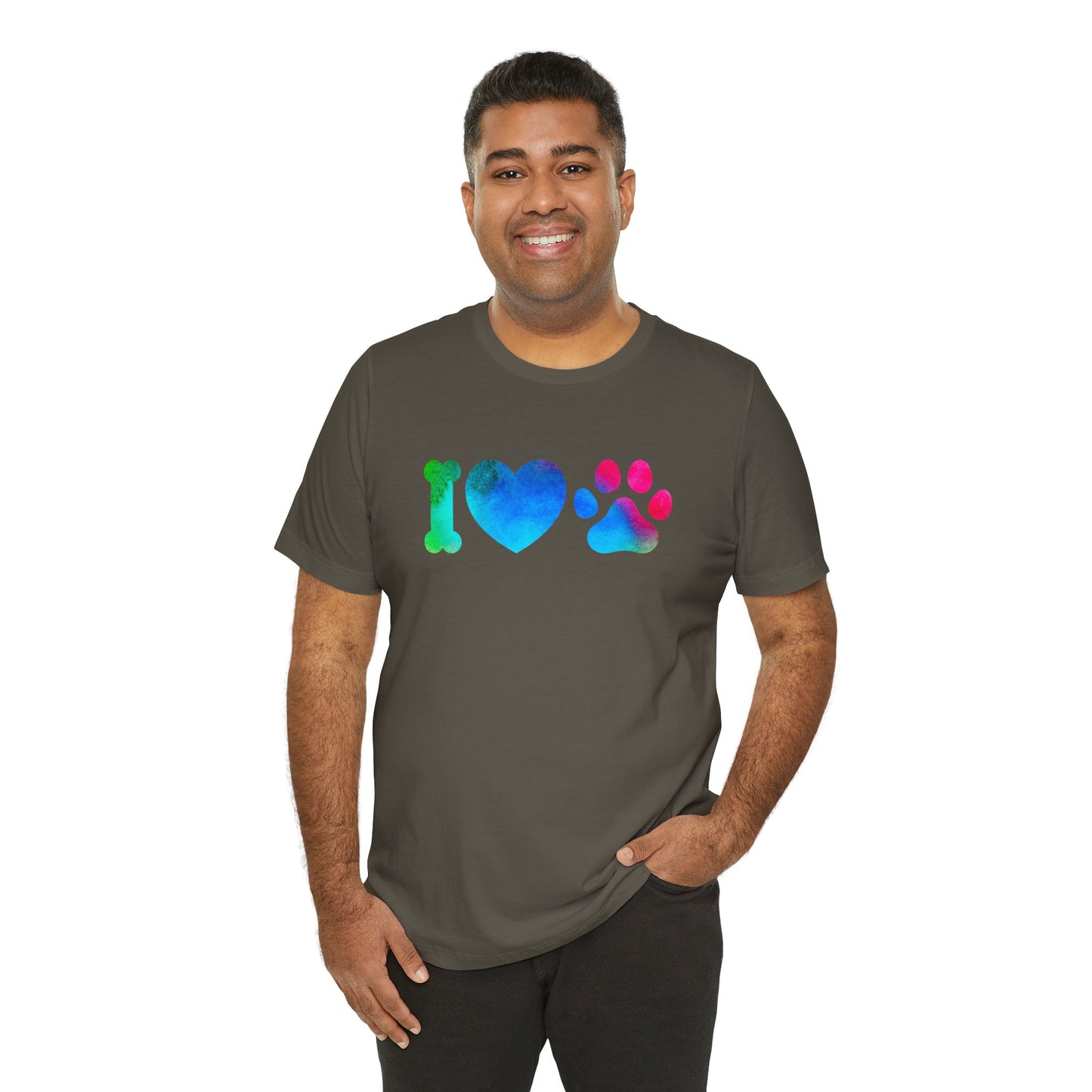 I love Paws,Jersey Short Sleeve Tee