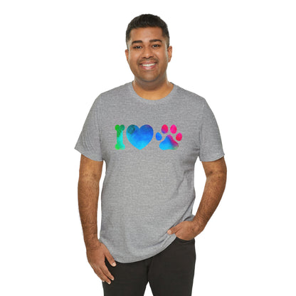 I love Paws,Jersey Short Sleeve Tee