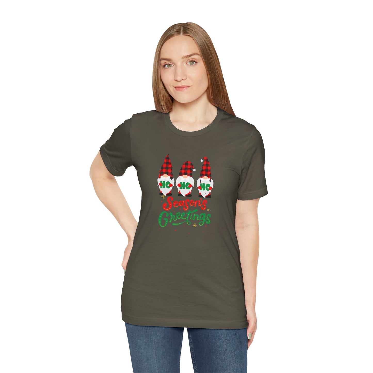 Season's Greeting Gnomes, Jersey Short Sleeve Tee