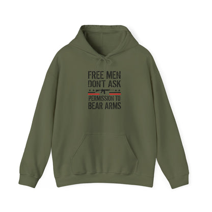 Free Men Don't Ask Permission To Bear Arms Hoodie,  Heavy Blend™ Hooded Sweatshirt
