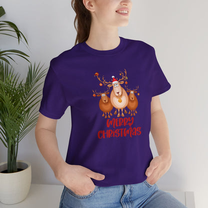 Merry Christmas Deer, Jersey Short Sleeve Tee