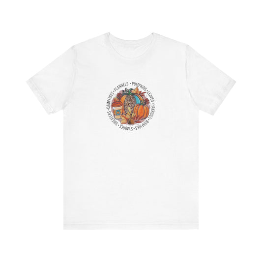 Happy Fall Pumpkin T-Shirt, Jersey Short Sleeve Tee