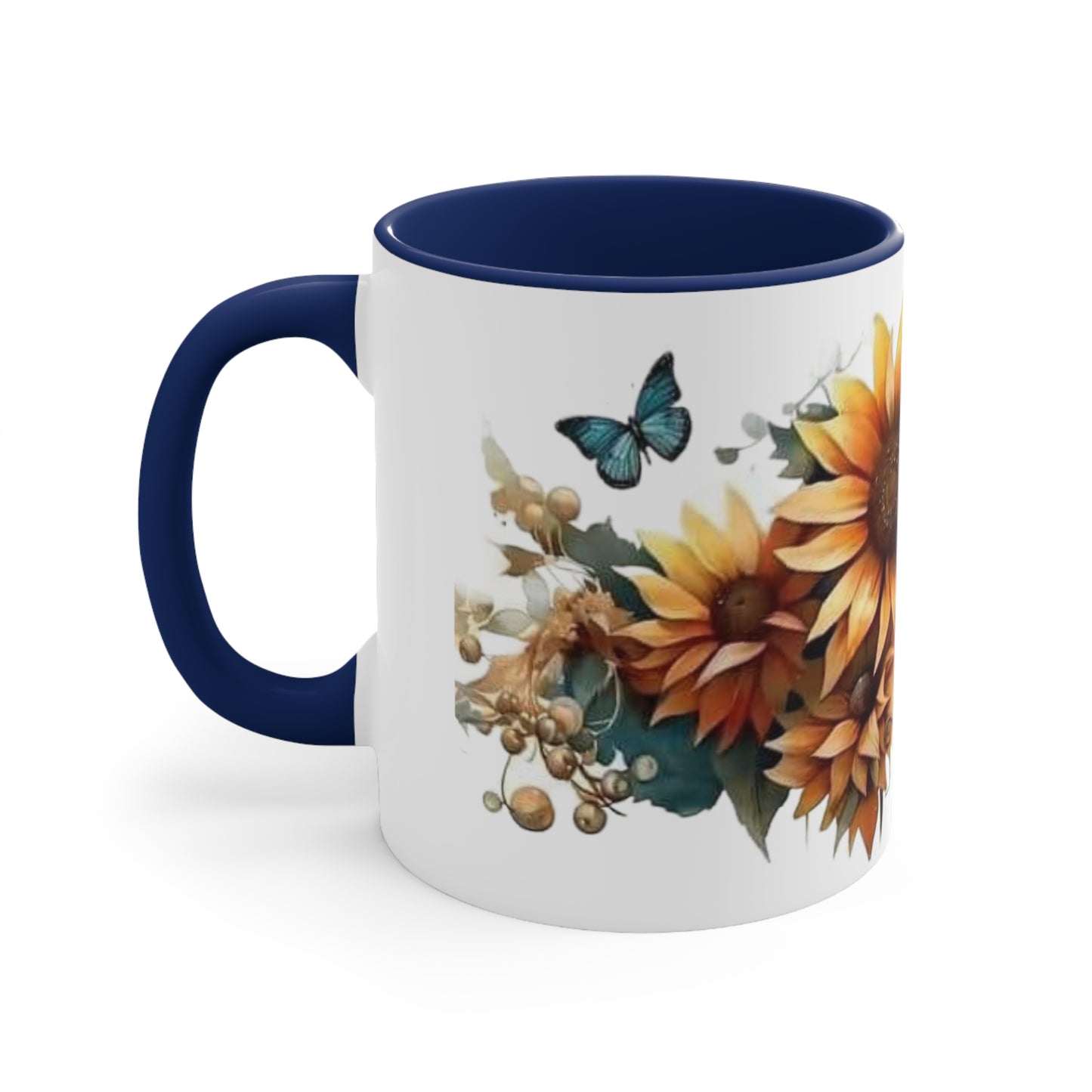 Butterflies and Sunflowers, Accent Coffee Mug, 11oz