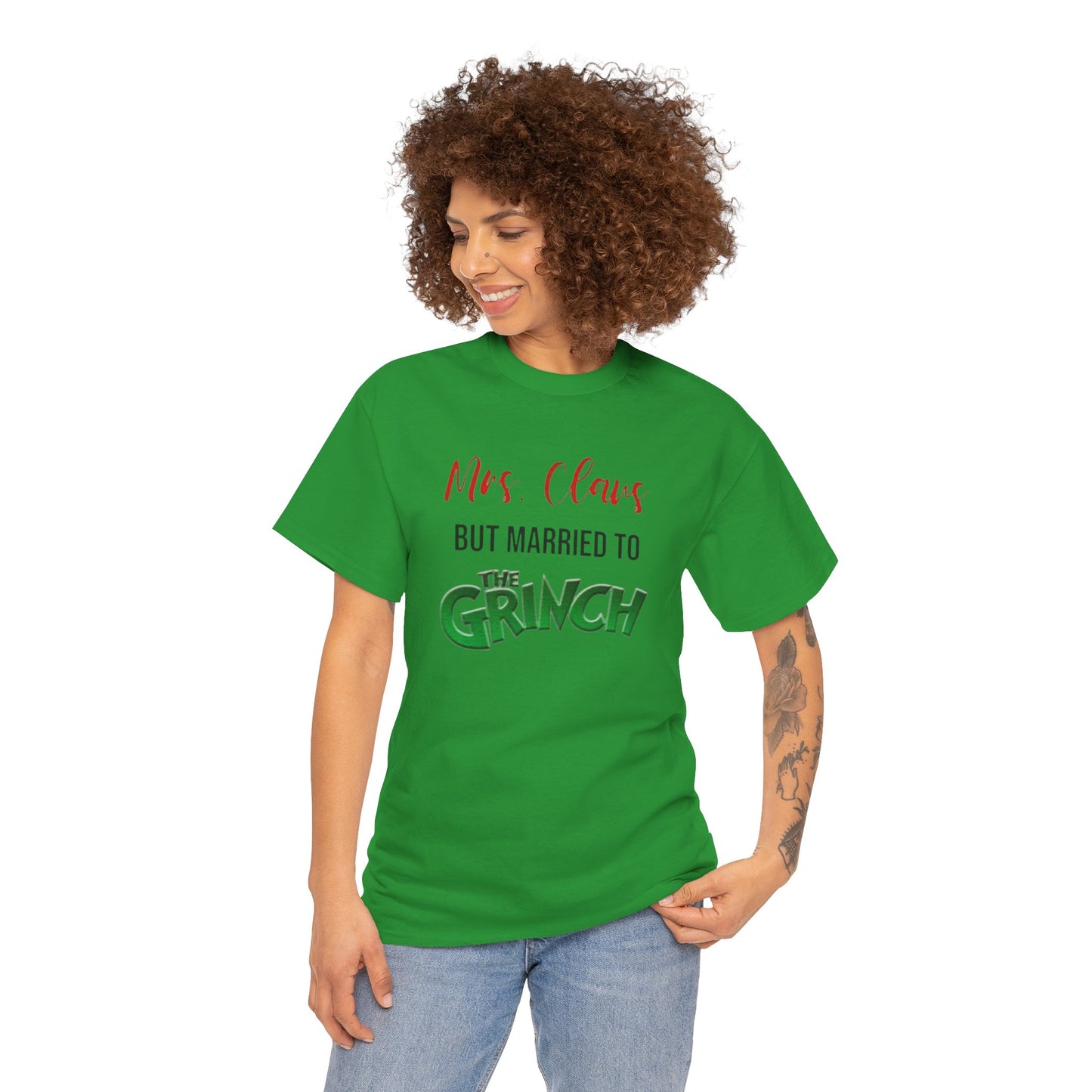Mrs. Claus But Married to the Grinch, Heavy Cotton Tee