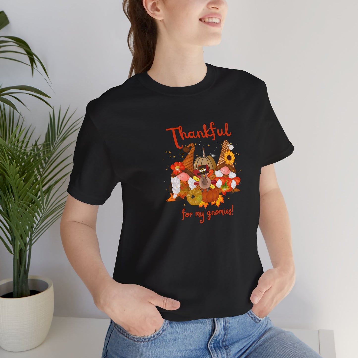 Thankful For My Gnomies, Jersey Short Sleeve Tee