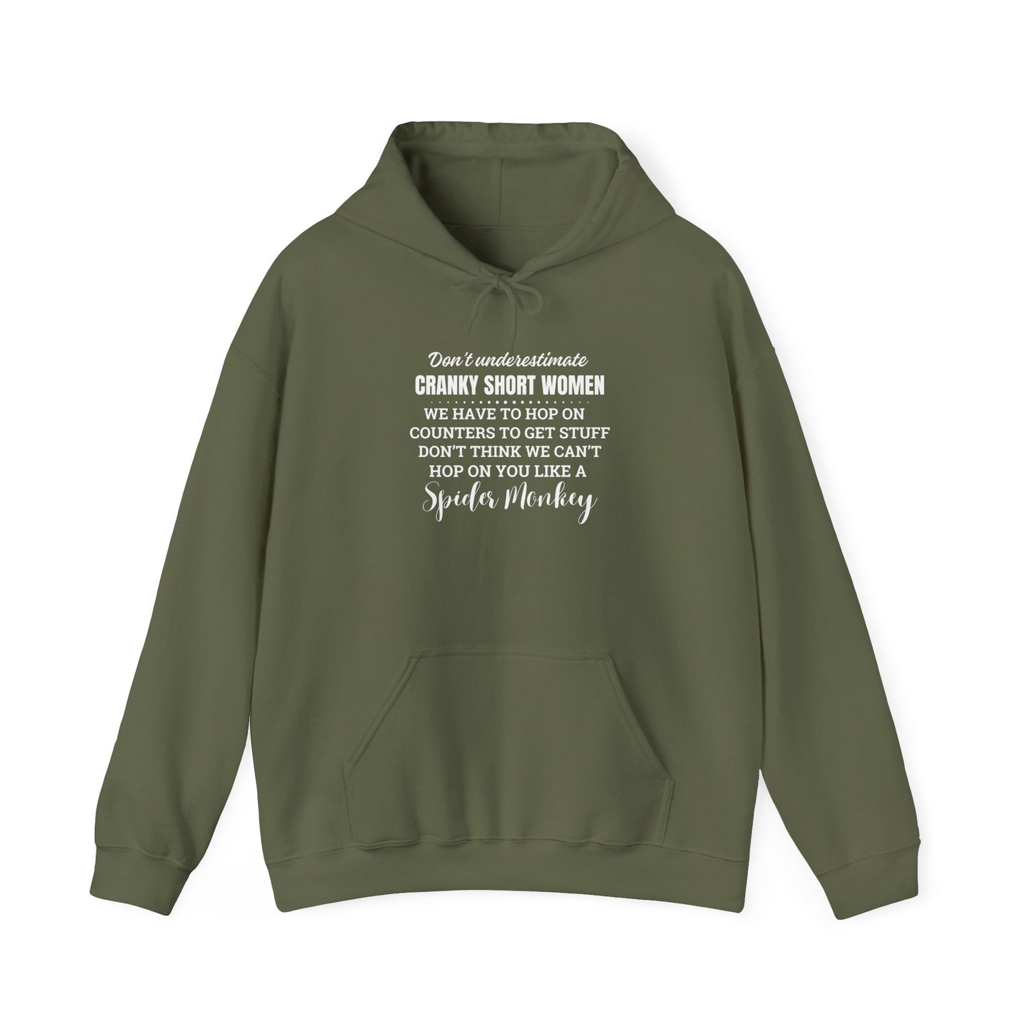 Don't Underestimate Cranky Short Women, Heavy Blend™ Hooded Sweatshirt