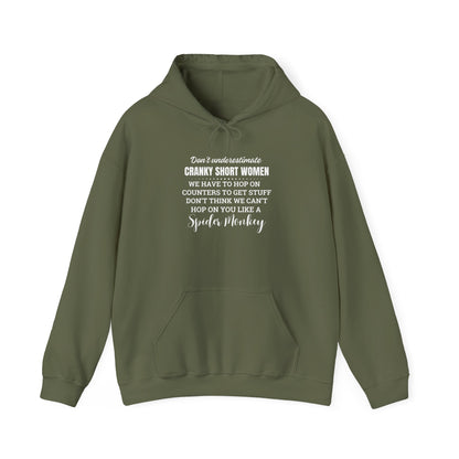 Don't Underestimate Cranky Short Women, Heavy Blend™ Hooded Sweatshirt