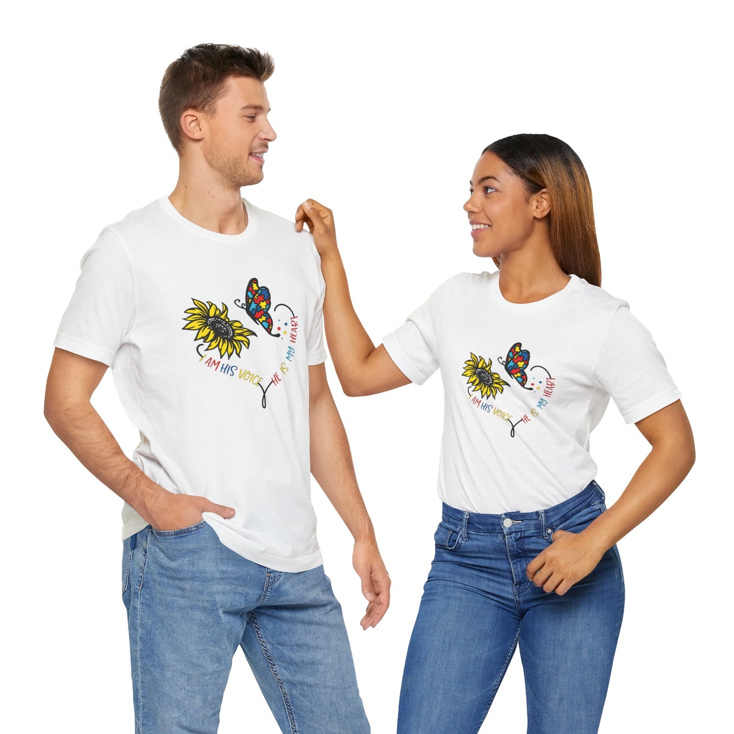 I Am His Voice, He Is My Heart Autism Shirt, Jersey Short Sleeve Tee