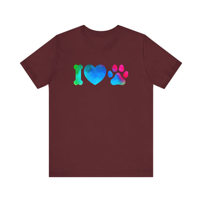 I love Paws,Jersey Short Sleeve Tee