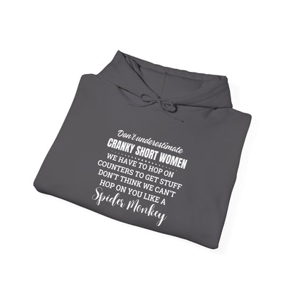 Don't Underestimate Cranky Short Women, Heavy Blend™ Hooded Sweatshirt
