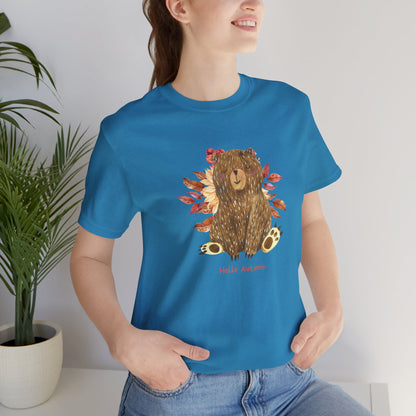 Hello Autumn Bear Jersey Short Sleeve Tee
