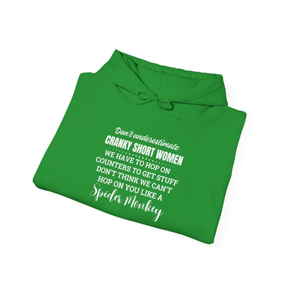 Don't Underestimate Cranky Short Women, Heavy Blend™ Hooded Sweatshirt